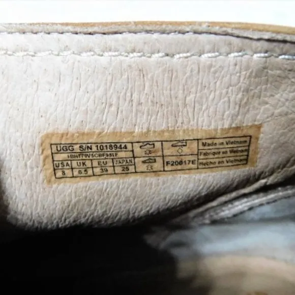 UGG Australia Caleb Chestnut Fringe Leather Ankle Booties Shoes 1019844 Size 8