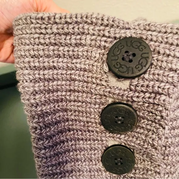 UGG Australia Classic Cardy Slouchy Sweater Boots Grey 5