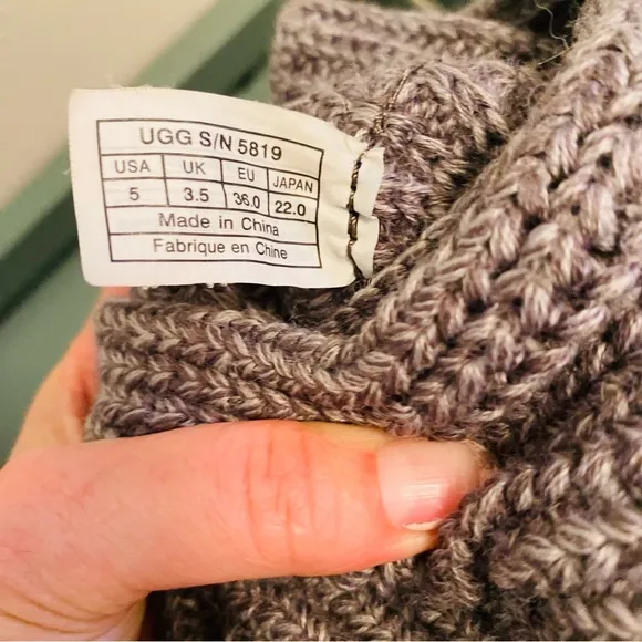 UGG Australia Classic Cardy Slouchy Sweater Boots Grey 5