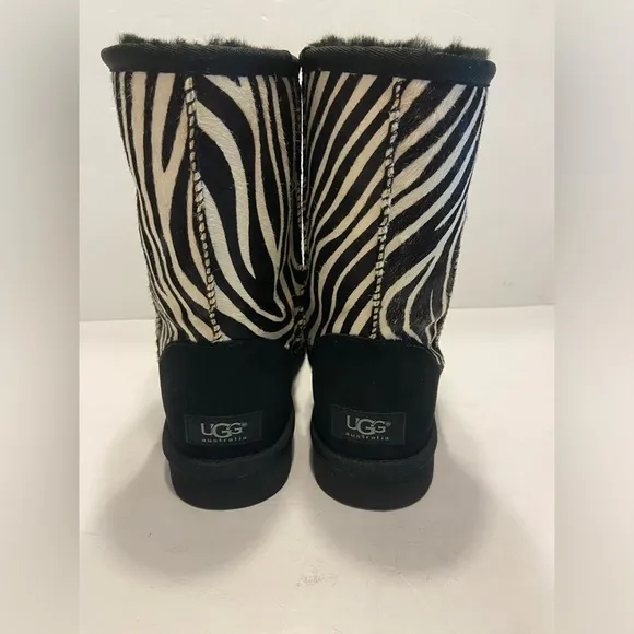 UGG AUSTRALIA CLASSIC EXOTIC CALF HAIR  ZEBRA BOOTS  #1002790 SIZE 7