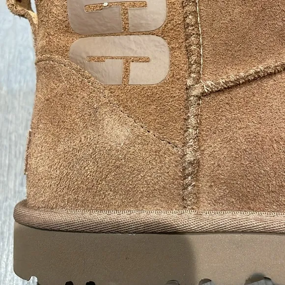 UGG Australia Classic Mini Rubber Logo Chestnut Boots