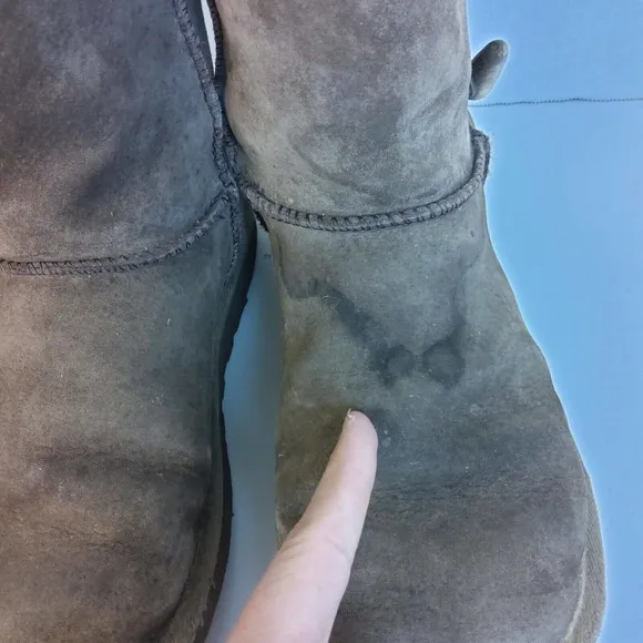 UGG AUSTRALIA fur lined 1008043 BROWN SUEDE BOOTS SZ 7