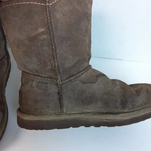 UGG AUSTRALIA fur lined 1008043 BROWN SUEDE BOOTS SZ 7