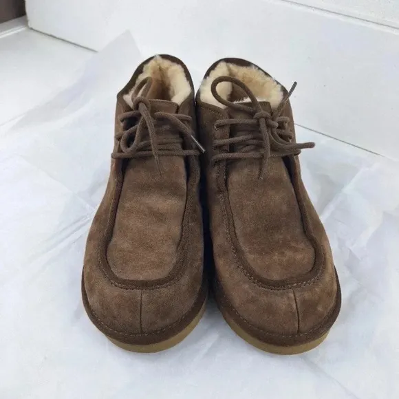 UGG Australia Mens Suede Ankle Genuine Sheepskin Brown  Boots S/N 5832 Size 10