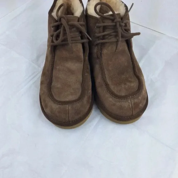 UGG Australia Mens Suede Ankle Genuine Sheepskin Brown  Boots S/N 5832 Size 10