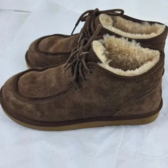UGG Australia Mens Suede Ankle Genuine Sheepskin Brown  Boots S/N 5832 Size 10