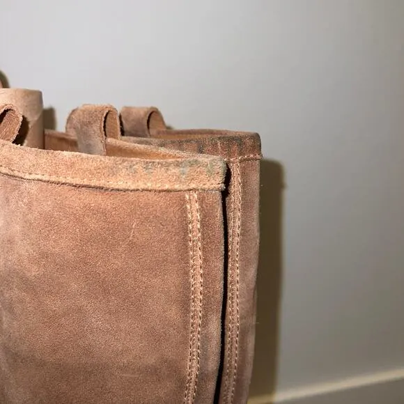 UGG 'Ava' Suede Heels Zip Up Boots - Chestnut 8