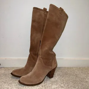 UGG 'Ava' Suede Heels Zip Up Boots - Chestnut 8