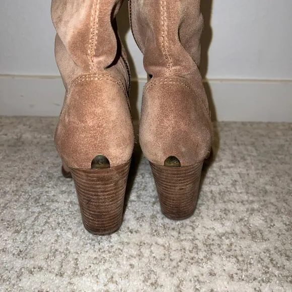 UGG 'Ava' Suede Heels Zip Up Boots - Chestnut 8