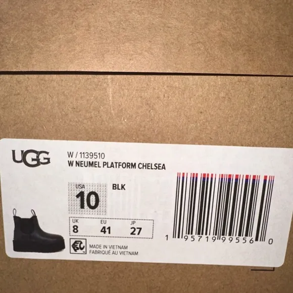 UGG Black Leather Platform Neumel Chelsea Boots