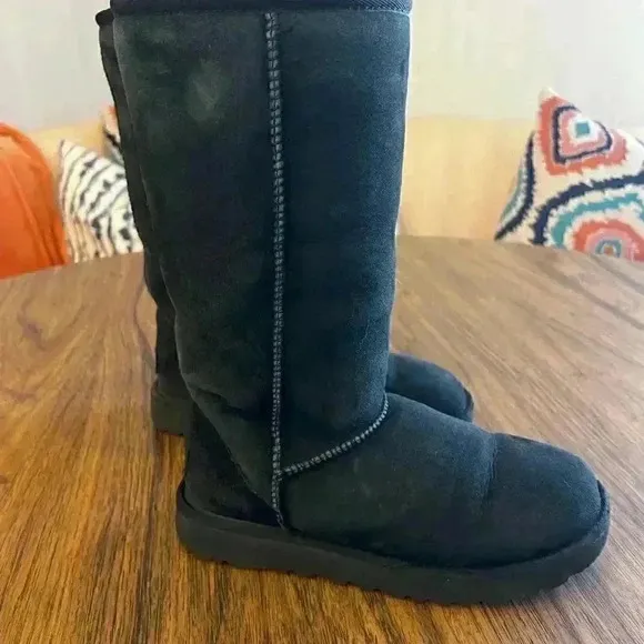 Ugg Black Classic Tall II Suede Boots