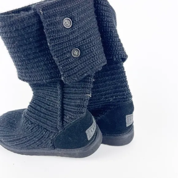 Ugg Classic Black Knit Boot Size 8