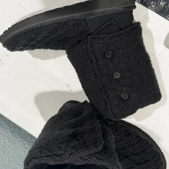 UGG Classic Cardy Black Multi-Height Knit Boots