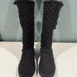 UGG Classic Cardy Black Multi-Height Knit Boots
