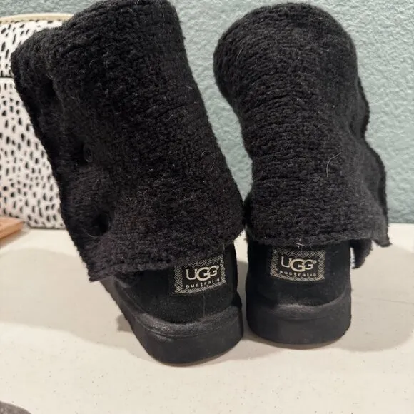 UGG Classic Cardy Black Multi-Height Knit Boots