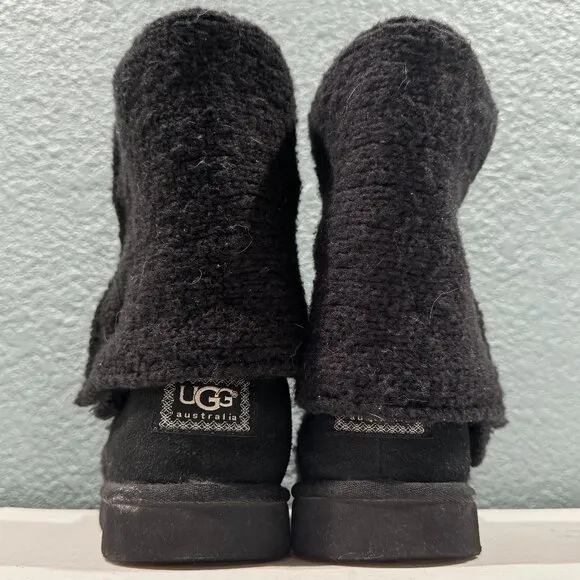 UGG Classic Cardy Black Multi-Height Knit Boots