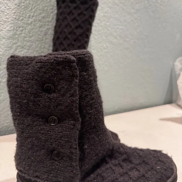 UGG Classic Cardy Black Multi-Height Knit Boots