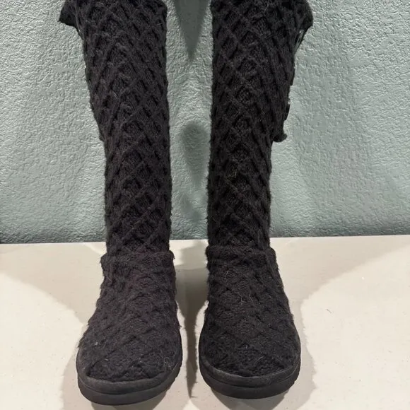 UGG Classic Cardy Black Multi-Height Knit Boots