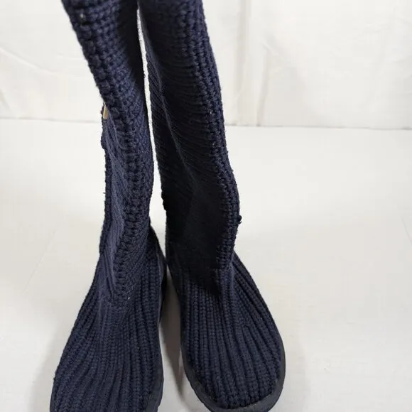 UGG Classic Cardy Knit Blue Sweater boots womens size 5