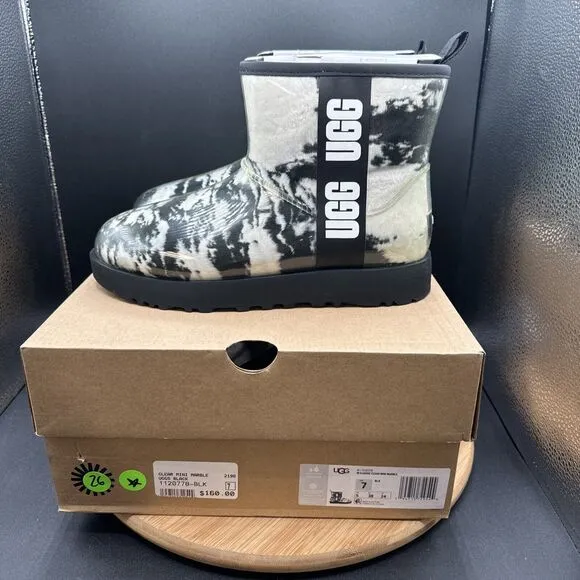 UGG Classic Clear Mini Marble Boots Womens Size 7 Plastic New In Box 1120778