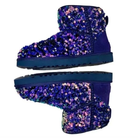 UGG Classic Mini‎ Stellar Sequin Booties Lined