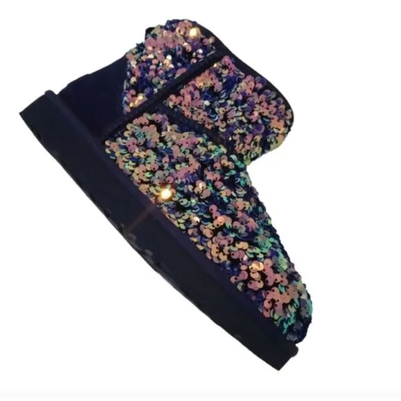 UGG Classic Mini‎ Stellar Sequin Booties Lined