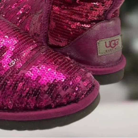 Ugg Classic Short Hot Pink Sequins Boots
