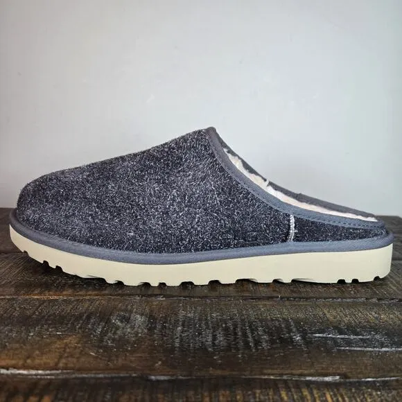 UGG Classic Slipper Mens Size 13 Shaggy Suede Fuzzy Warm Slip On Shoes Blue