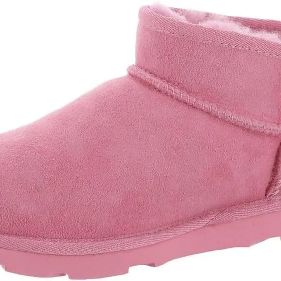 UGG Classic Ultra Mini Boots Big Girl's 4 EU 36 Pink Suede $119 NEW
