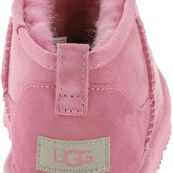 UGG Classic Ultra Mini Boots Big Girl's 4 EU 36 Pink Suede $119 NEW