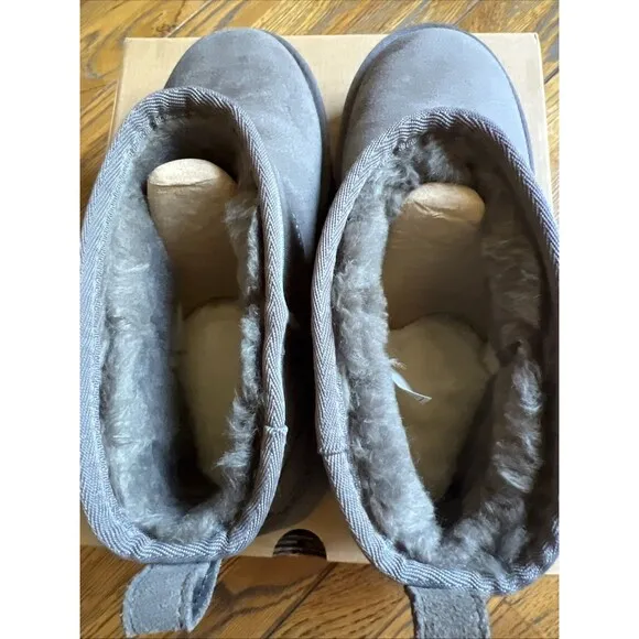 UGG CLASSIC ULTRA MINI NEW HEIGHTS Gray SUEDE WOMEN'S BOOTS US SIZE 10 NIB!
