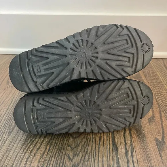 UGG Elvi black suede lace up boots size 6