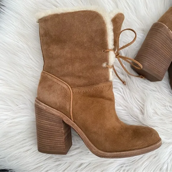 UGG Jerene Sherling Suede heeled Boots 6