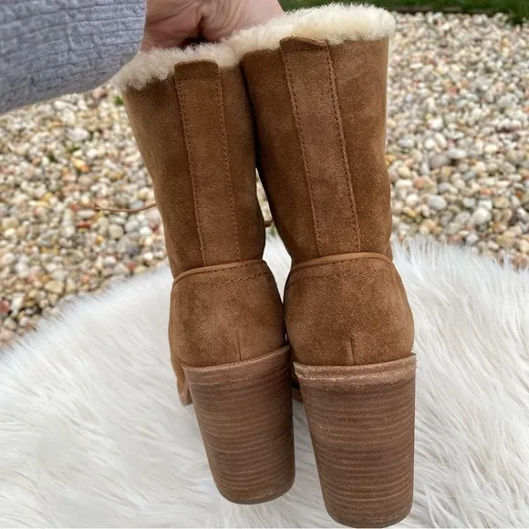 UGG Jerene Sherling Suede heeled Boots 6