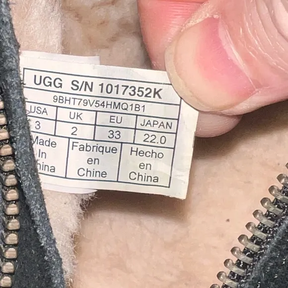 UGG Junior Size 3  Black Suede Boots