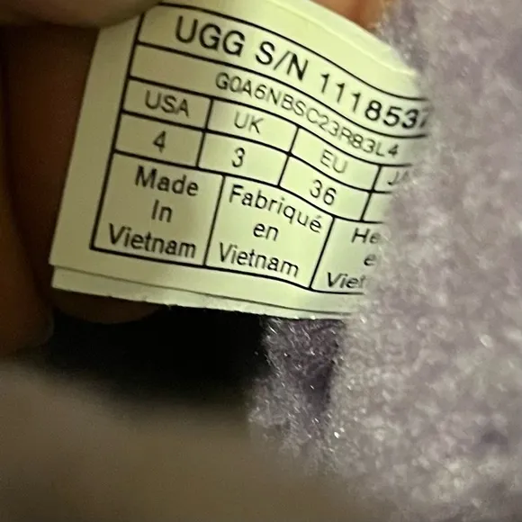 UGG Kids Lavender Stripe Bailey Bow suede Boots Sz 4