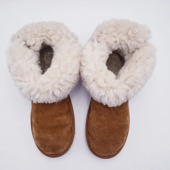 UGG Koolaburra Remley Mini Suede Boots Chestnut 1105809 Women's Size 8