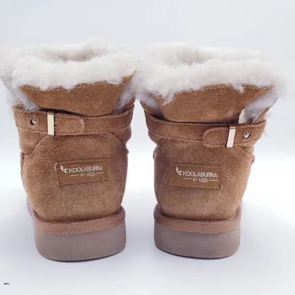 UGG Koolaburra Remley Mini Suede Boots Chestnut 1105809 Women's Size 8
