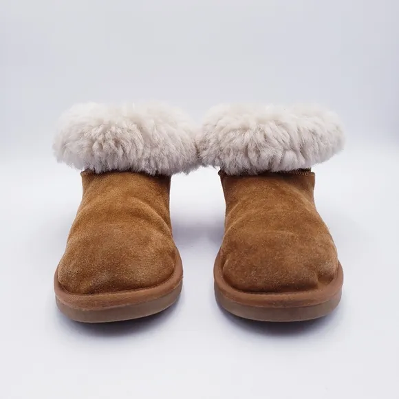 UGG Koolaburra Remley Mini Suede Boots Chestnut 1105809 Women's Size 8