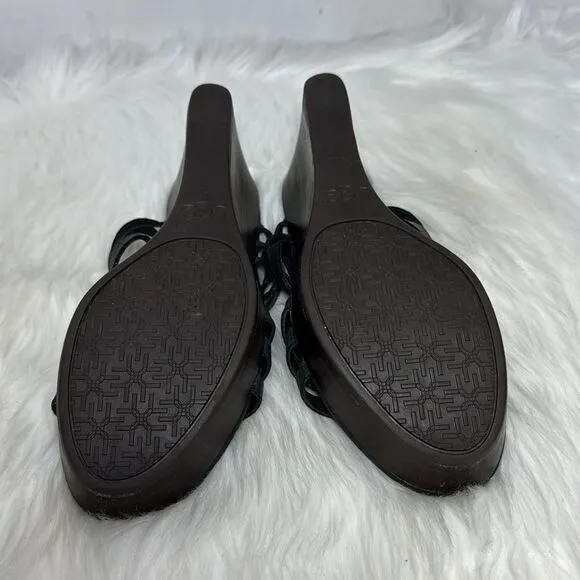 UGG Mattie Black Leather Platform Clogs Mules Sz 9.5