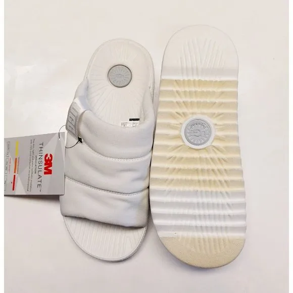 UGG Maxxer Slide Sandals 3M Thinsulate Mens Size 10 White Sugarcane 1137970
