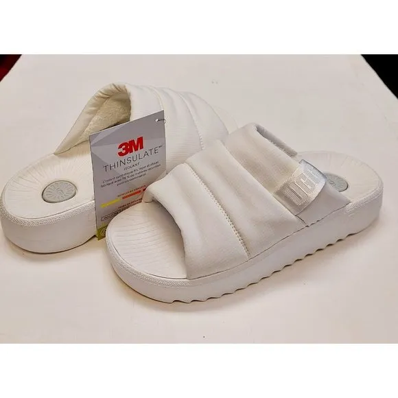 UGG Maxxer Slide Sandals 3M Thinsulate Mens Size 10 White Sugarcane 1137970