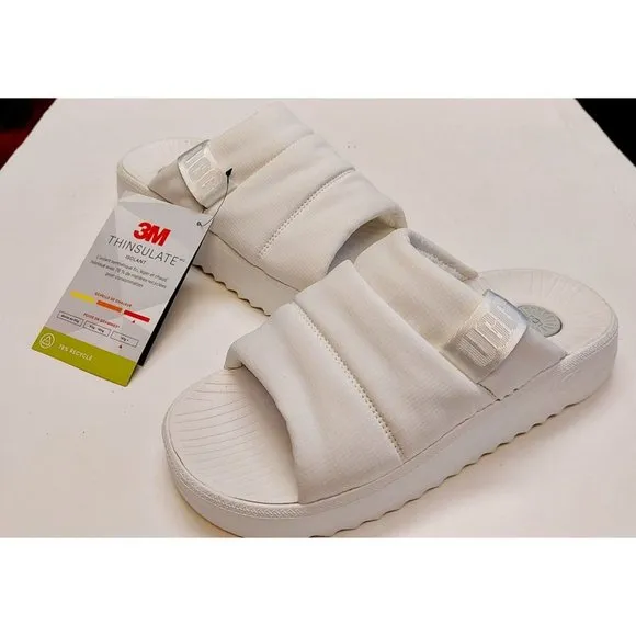 UGG Maxxer Slide Sandals 3M Thinsulate Mens Size 10 White Sugarcane 1137970
