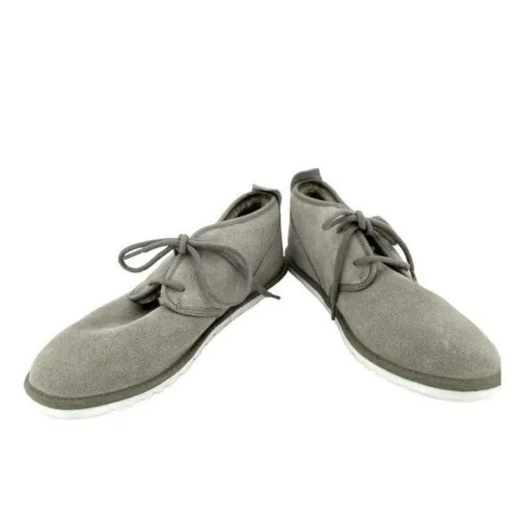UGG Mens Maksim Chukka Suede Shearling Boots Bindle Gray Lace up Sz 9 NEW