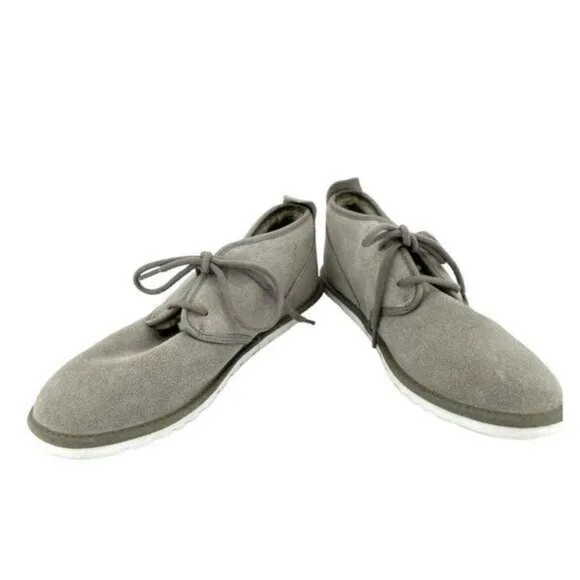 UGG Mens Maksim Chukka Suede Shearling Boots Bindle Gray Lace up Sz 9 NEW