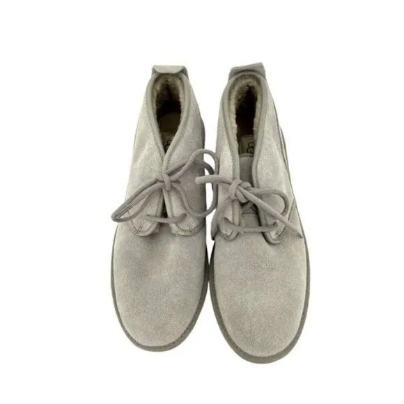 UGG Mens Maksim Chukka Suede Shearling Boots Bindle Gray Lace up Sz 9 NEW