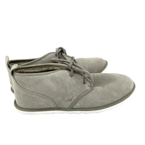 UGG Mens Maksim Chukka Suede Shearling Boots Bindle Gray Lace up Sz 9 NEW