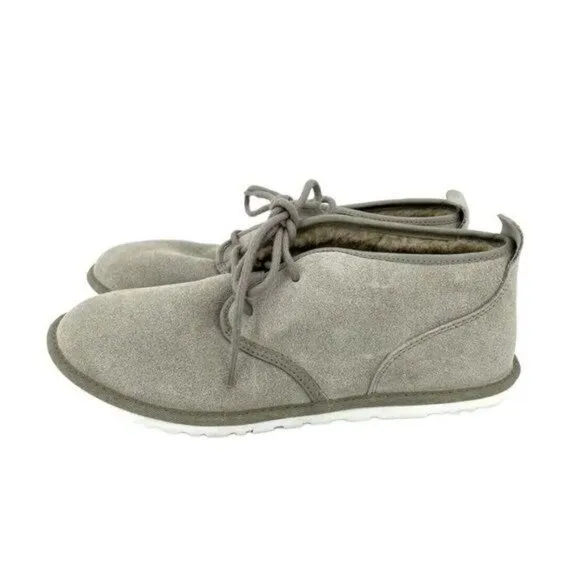 UGG Mens Maksim Chukka Suede Shearling Boots Bindle Gray Lace up Sz 9 NEW