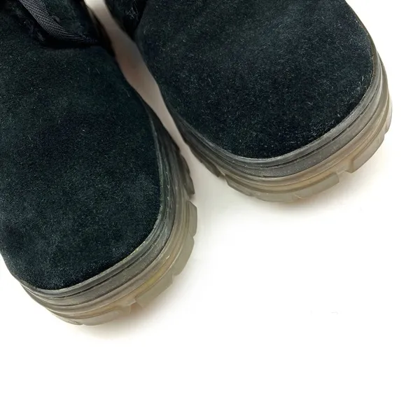UGG Neumel Clear Chukka Boots Black Suede Shearling Lined size 8