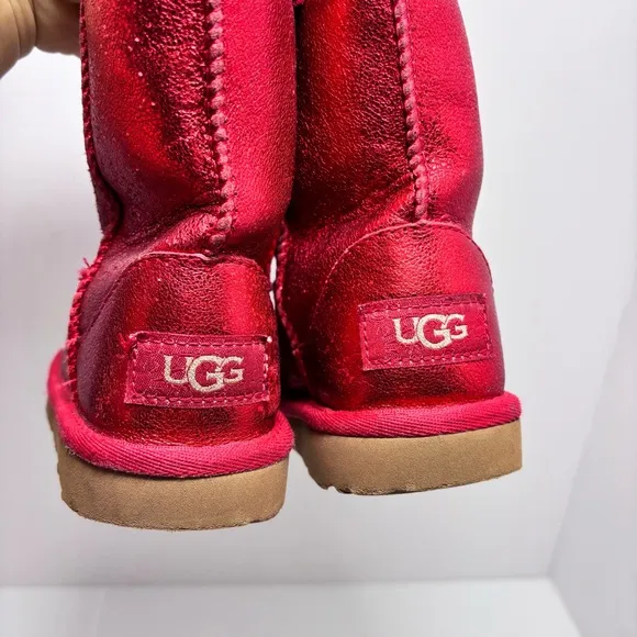 UGG Red Metallic Classic Boots  Size 9 Toddler